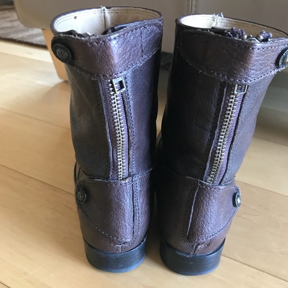 Frye Melissa Button Short Boot Zip Double Tab - Picture 3 of 5